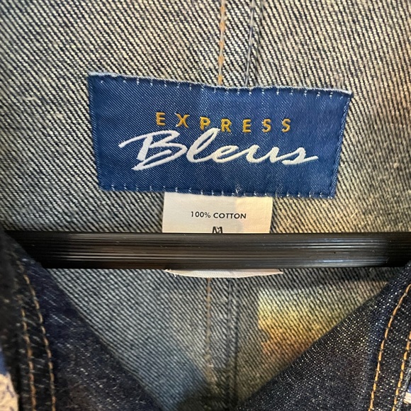 Express Bleus Denim Nautical Jacket Dbl Breasted 3/4 Length 100% Cotton - Picture 10 of 11